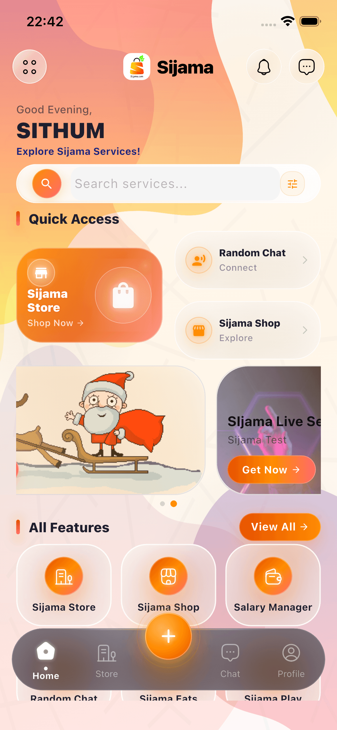 Sijama mobile interface preview